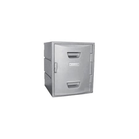 Remcon Plastics Remco Plastics 4-Tier 4 Door Box Plastic Locker, 15"W x 15"D x 18"H, Gray, Assembled 015001518BX1027